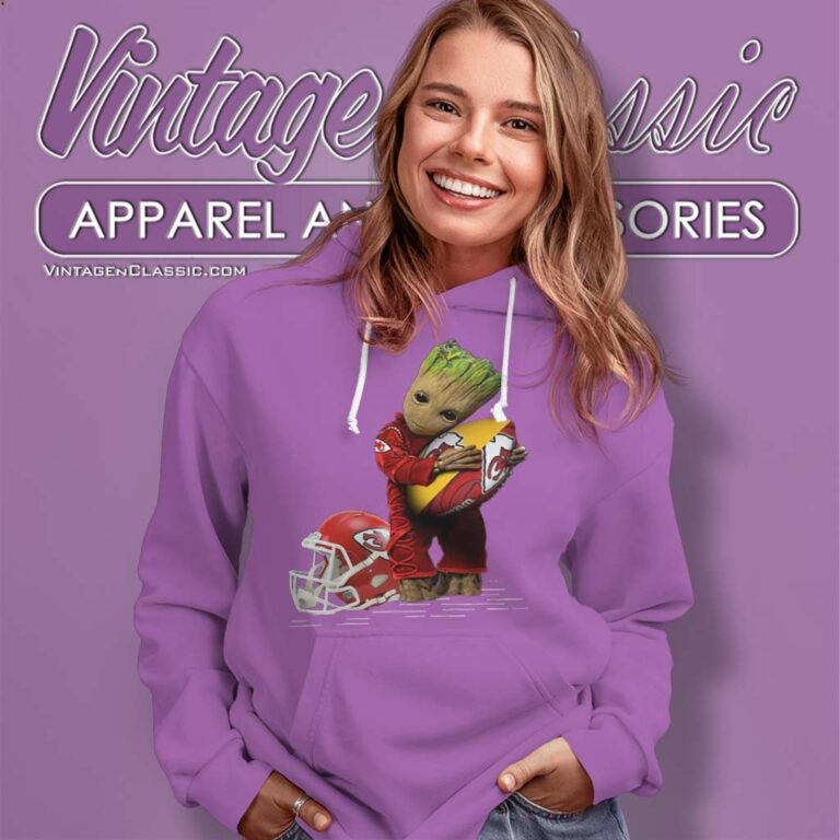 Baby Groot Hugging Kansas City Chiefs Hoodie Baby Groot Hugging Kansas City Chiefs Hoodie