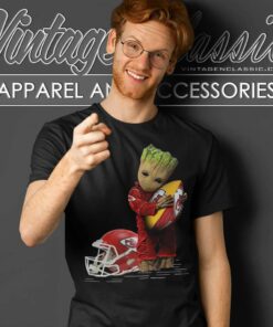 Baby Groot Hugging Kansas City Chiefs T Shirt
