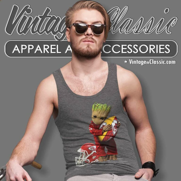 Baby Groot Hugging Kansas City Chiefs Tank Top Racerback Baby Groot Hugging Kansas City Chiefs Tank Top Racerback