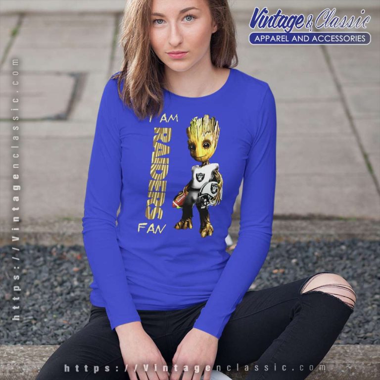 Baby Groot I Am Las Vegas Raiders Long Sleeve Tee Baby Groot I Am Las Vegas Raiders Long Sleeve Tee
