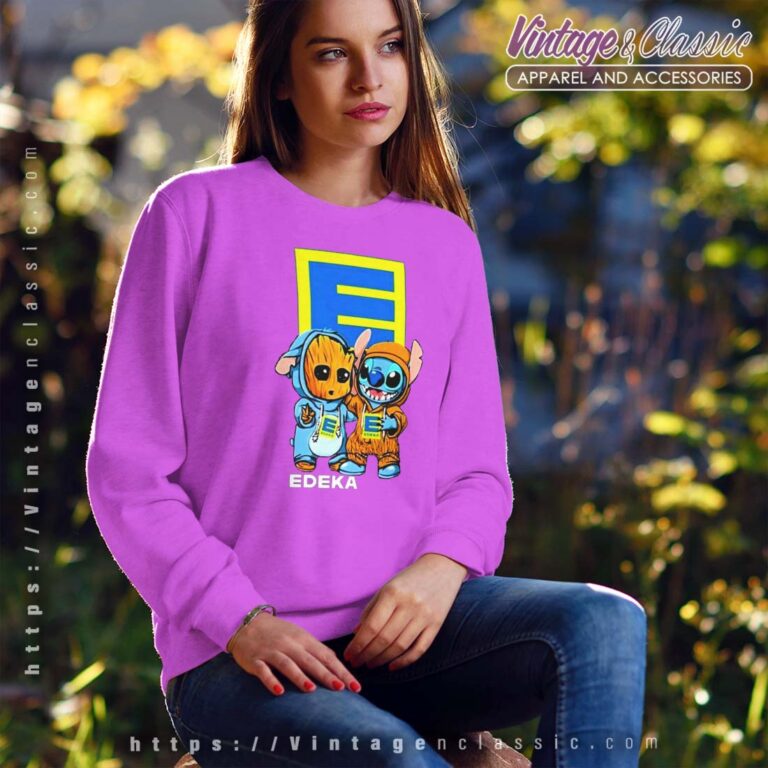 Baby Groot and Stitch Edeka Sweatshirt Baby Groot and Stitch Edeka Sweatshirt