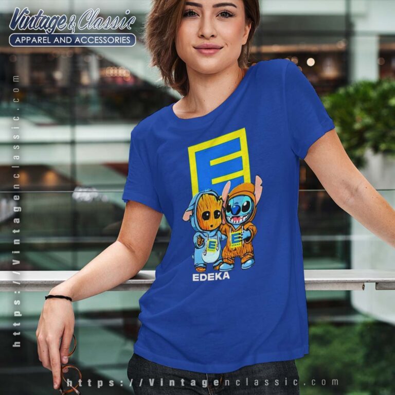 Baby Groot and Stitch Edeka Tshirt Baby Groot and Stitch Edeka Tshirt