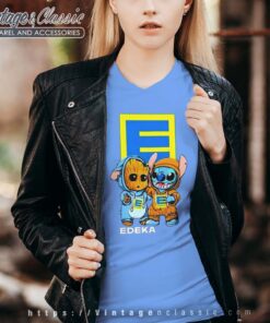 Baby Groot and Stitch Edeka Vneck