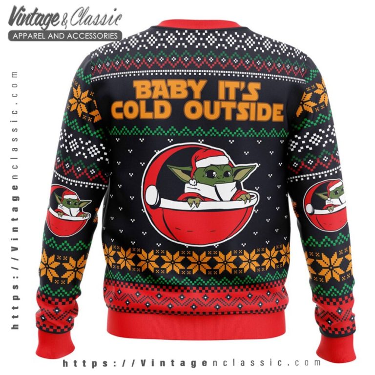 Baby Its Cold Outside Yoda Ugly Christmas Sweater back Ugly Sweater Baby Its Cold Outside Yoda Ugly Christmas Sweater back Ugly Sweater