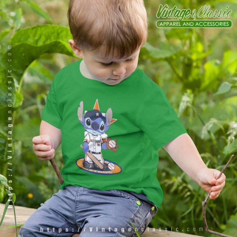 Baby Stitch Player Houston Astros Baseball Kids T Shirt Baby Stitch Player Houston Astros Baseball Kids T Shirt