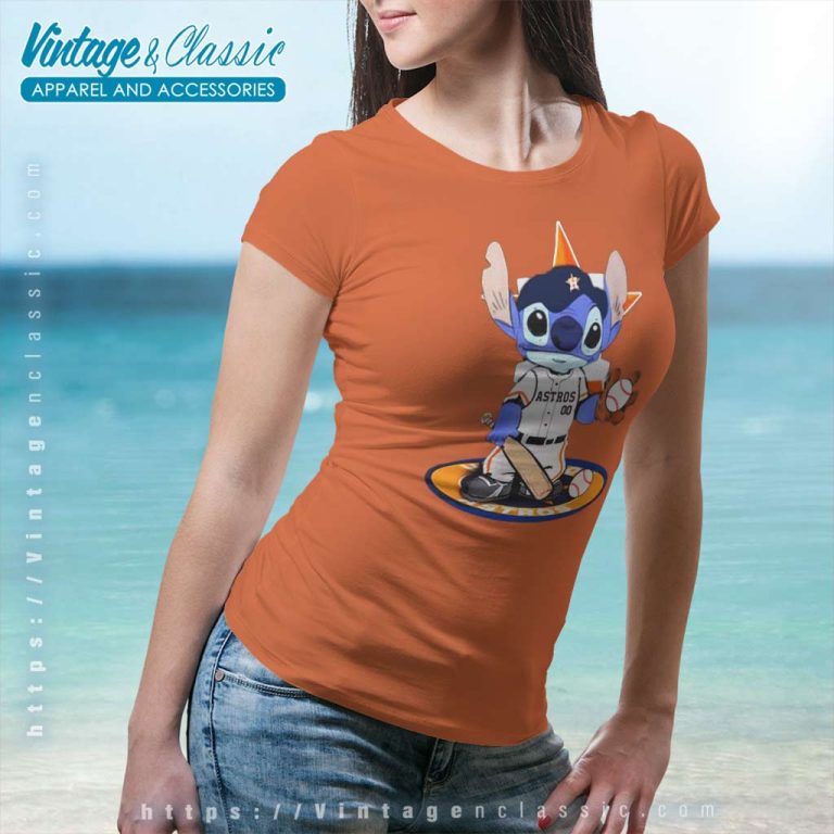 Baby Stitch Player Houston Astros Baseball Women TShirt Baby Stitch Player Houston Astros Baseball Women TShirt