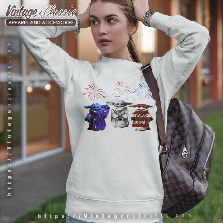 Baby Yoda American Flag Sweatshirt Baby Yoda American Flag Sweatshirt