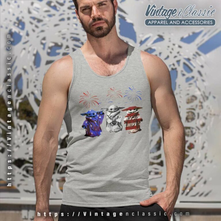 Baby Yoda American Flag Tank Top Racerback Baby Yoda American Flag Tank Top Racerback