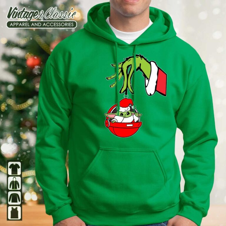 Baby Yoda And Grinch Christmas green Hoodie Baby Yoda And Grinch Christmas green Hoodie