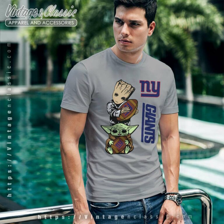 Baby Yoda And Groot Hug New York Giants T Shirt Baby Yoda And Groot Hug New York Giants T Shirt