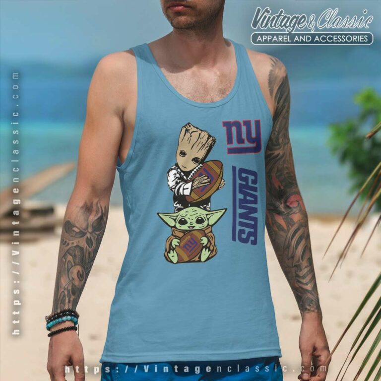 Baby Yoda And Groot Hug New York Giants Tank Top Racerback Baby Yoda And Groot Hug New York Giants Tank Top Racerback