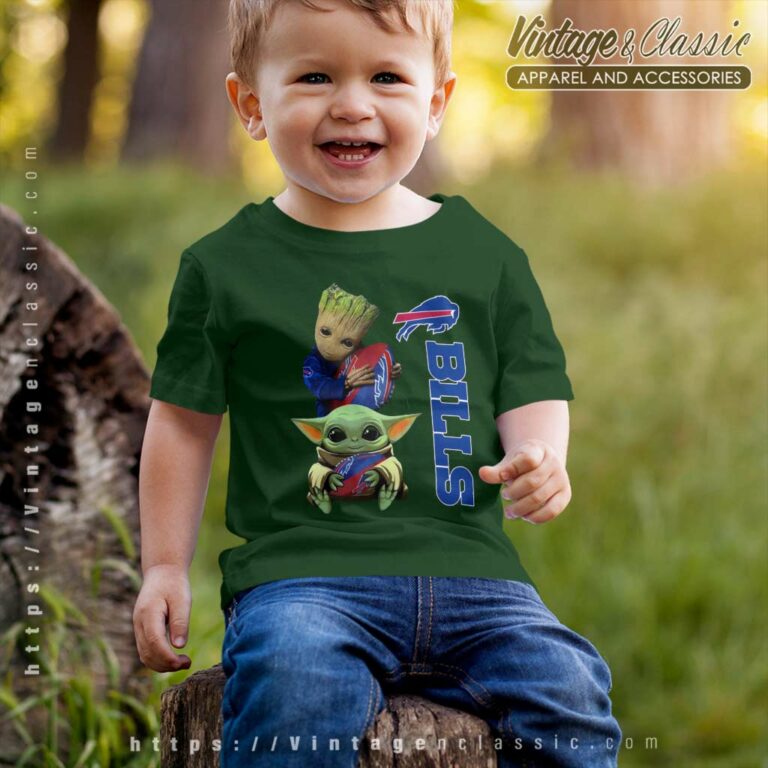 Baby Yoda And Groot Hug Rugby Buffalo Bills Kids T Shirt Baby Yoda And Groot Hug Rugby Buffalo Bills Kids T Shirt