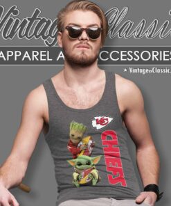 Baby Yoda And Groot Kansas City Chiefs Tank Top Racerback