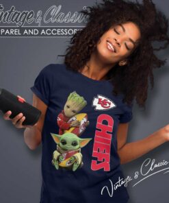Baby Yoda And Groot Kansas City Chiefs Women TShirt