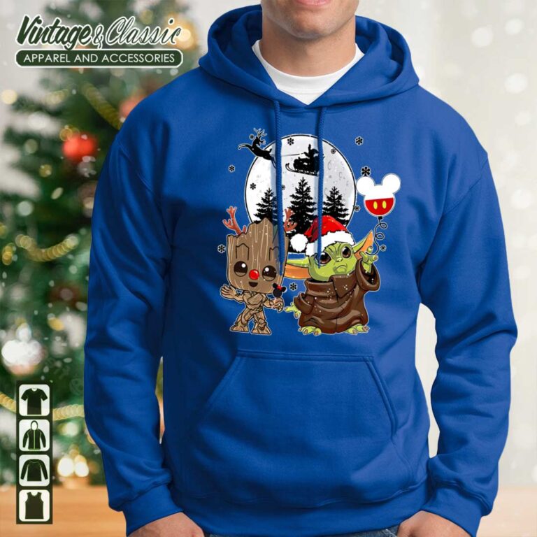 Baby Yoda And Groot Mickey Christmas Hoodie Baby Aliens Baby Yoda And Groot Mickey Christmas Hoodie Baby Aliens