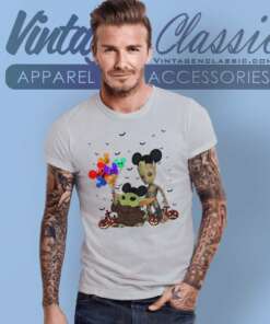 Baby Yoda And Groot Mickey Halloween T Shirt