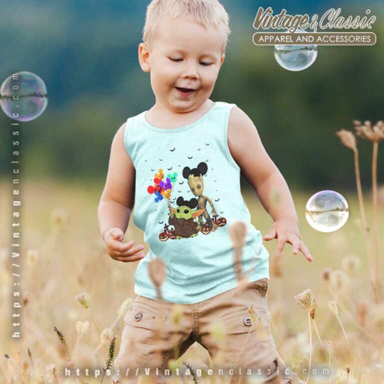 Baby Yoda And Groot Mickey Halloween kids Tanktop Baby Yoda And Groot Mickey Halloween kids Tanktop