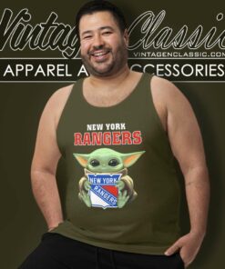 Baby Yoda And New York Rangers Nhl Logo Tank Top Racerback