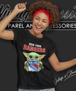 Baby Yoda And New York Rangers Nhl Logo Women TShirt