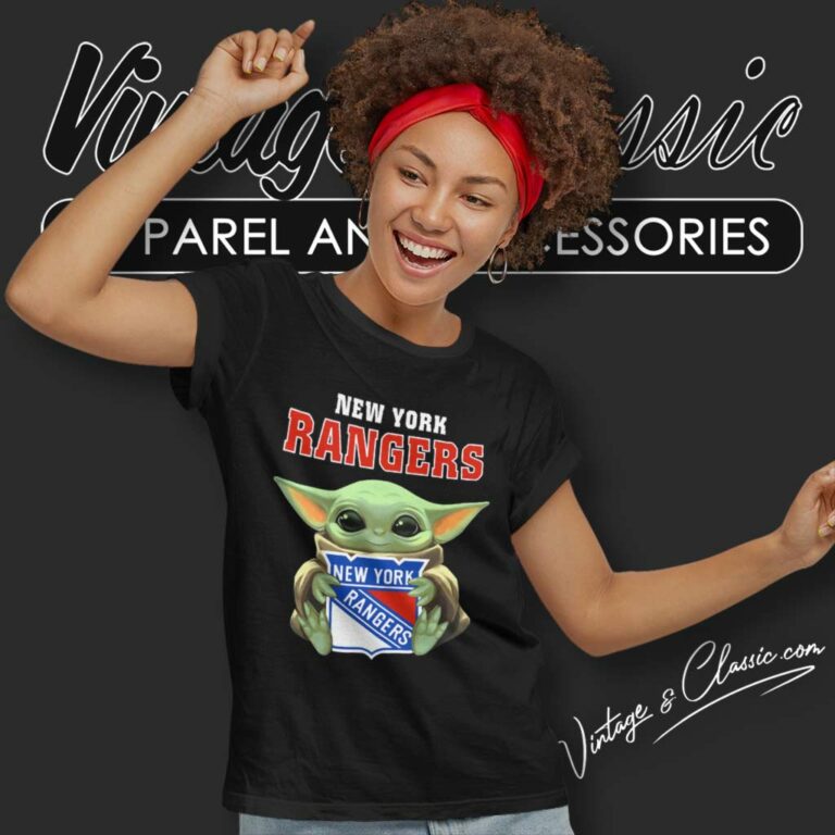 Baby Yoda And New York Rangers Nhl Logo Women TShirt Baby Yoda And New York Rangers Nhl Logo Women TShirt