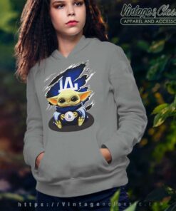 Baby Yoda Blood Inside Los Angeles Dodgers Hoodie