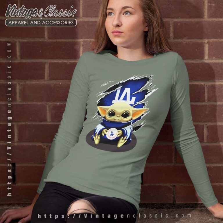 Baby Yoda Blood Inside Los Angeles Dodgers Long Sleeve Tee Baby Yoda Blood Inside Los Angeles Dodgers Long Sleeve Tee