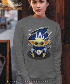 Baby Yoda Blood Inside Los Angeles Dodgers Sweatshirt