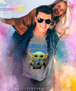 Baby Yoda Carolina Panthers V Neck TShirt