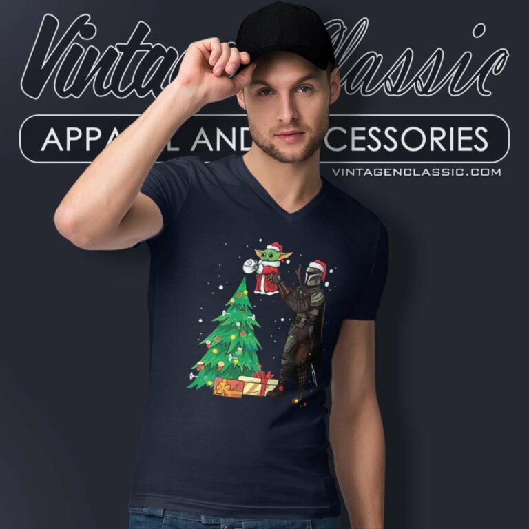 Baby Yoda Darth Vader Christmas V Neck TShirt Baby Yoda Darth Vader Christmas V Neck TShirt