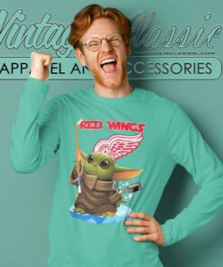 Baby Yoda Detroit Red Wings Star Wars Long Sleeve Tee