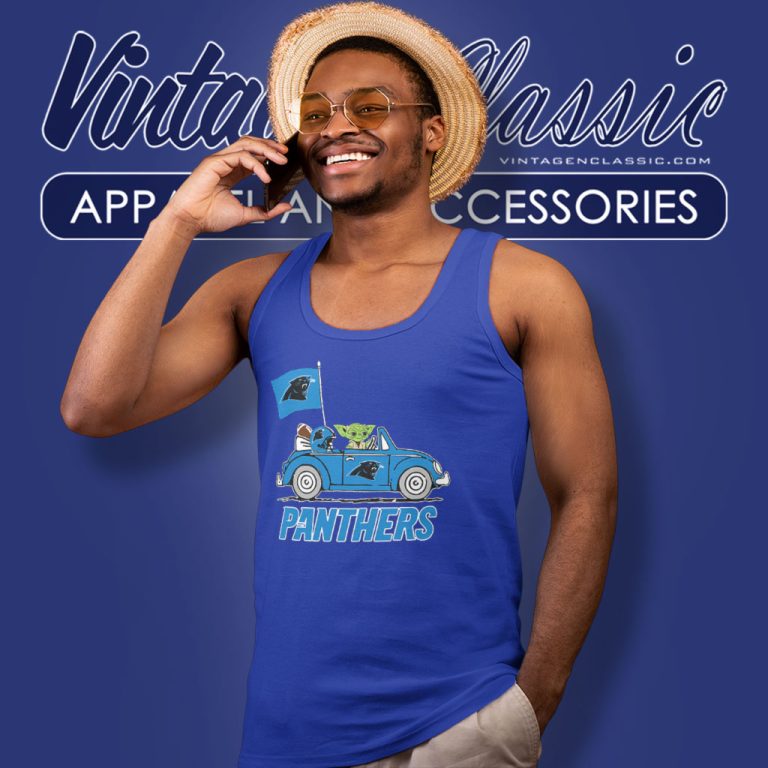 Baby Yoda Driving Car Carolina Panthers Tank Top Racerback Baby Yoda Driving Car Carolina Panthers Tank Top Racerback