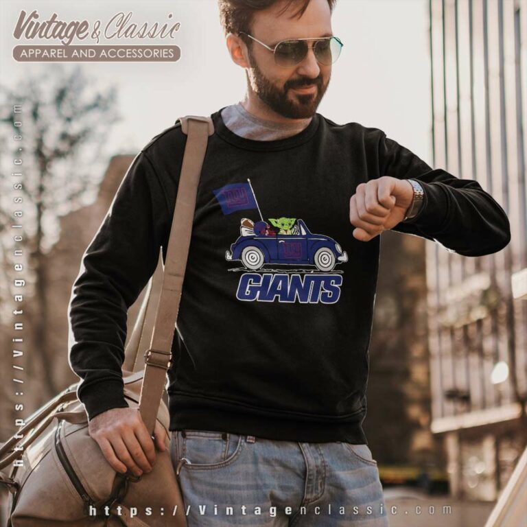 Baby Yoda Driving Car New York Giants Sweatshirt Baby Yoda Driving Car New York Giants Sweatshirt