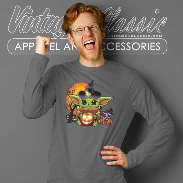Baby Yoda Halloween Pumpkin Long Sleeve Tee Baby Yoda Halloween Pumpkin Long Sleeve Tee