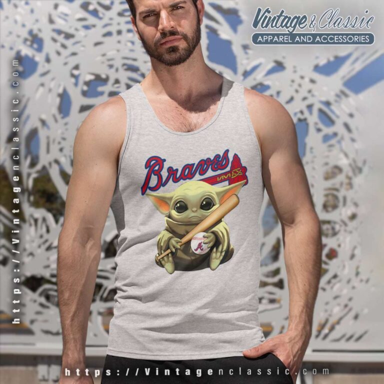 Baby Yoda Hug Atlanta Braves Tank Top Racerback Baby Yoda Hug Atlanta Braves Tank Top Racerback