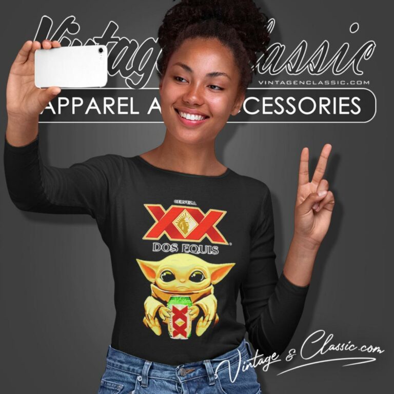 Baby Yoda Hug Dos Equis Beer Star Wars Long Sleeve Tee Baby Yoda Hug Dos Equis Beer Star Wars Long Sleeve Tee