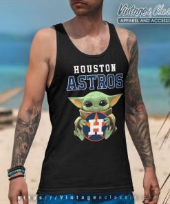 Baby Yoda Hug Houston Astros Logo Tank Top Racerback