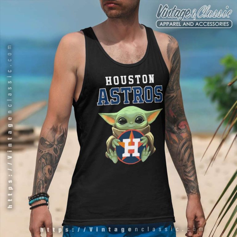 Baby Yoda Hug Houston Astros Logo Tank Top Racerback Baby Yoda Hug Houston Astros Logo Tank Top Racerback