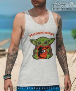 Baby Yoda Hug Logo Baltimore Orioles Sport Tank Top Racerback