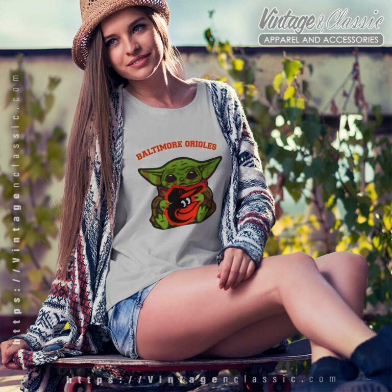 Baby Yoda Hug Logo Baltimore Orioles Sport Women TShirt Baby Yoda Hug Logo Baltimore Orioles Sport Women TShirt