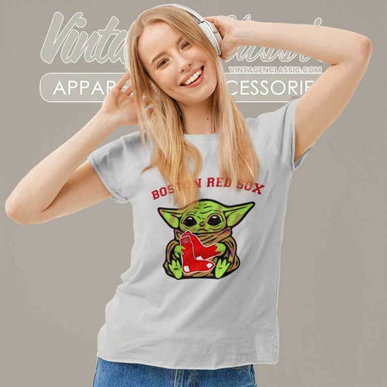 Baby Yoda Hug Logo Boston Red Sox Sport Women TShirt Baby Yoda Hug Logo Boston Red Sox Sport Women TShirt