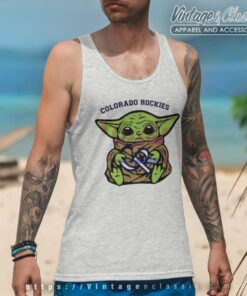 Baby Yoda Hug Logo Colorado Rockies Sport Tank Top Racerback