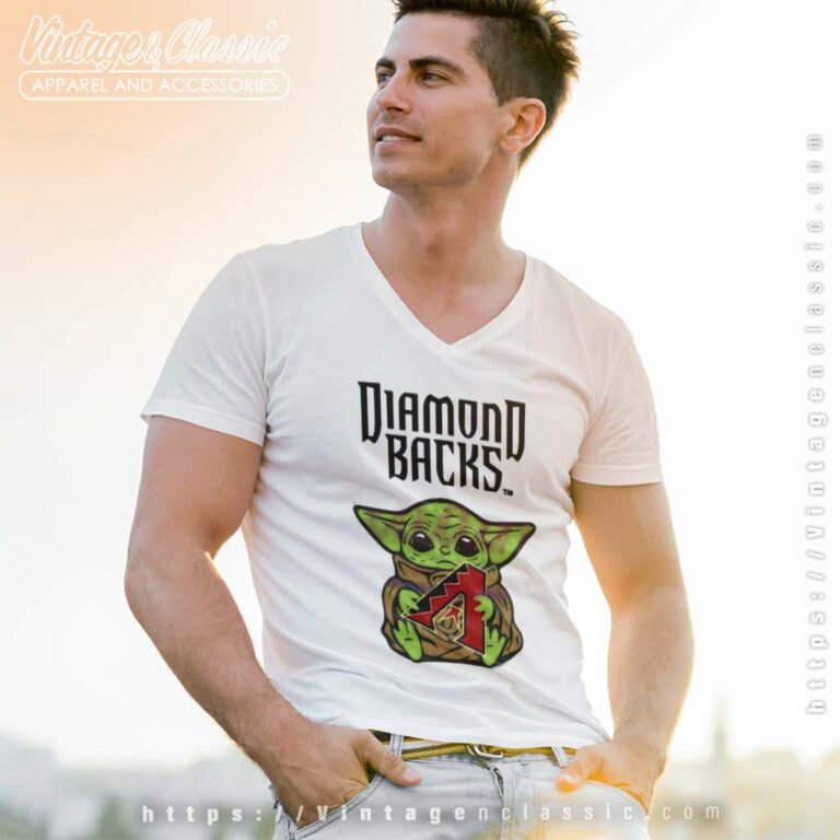 Baby Yoda Hug Logo Diamondbacks Sport V Neck TShirt Baby Yoda Hug Logo Diamondbacks Sport V Neck TShirt