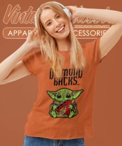 Baby Yoda Hug Logo Diamondbacks Sport Women TShirt