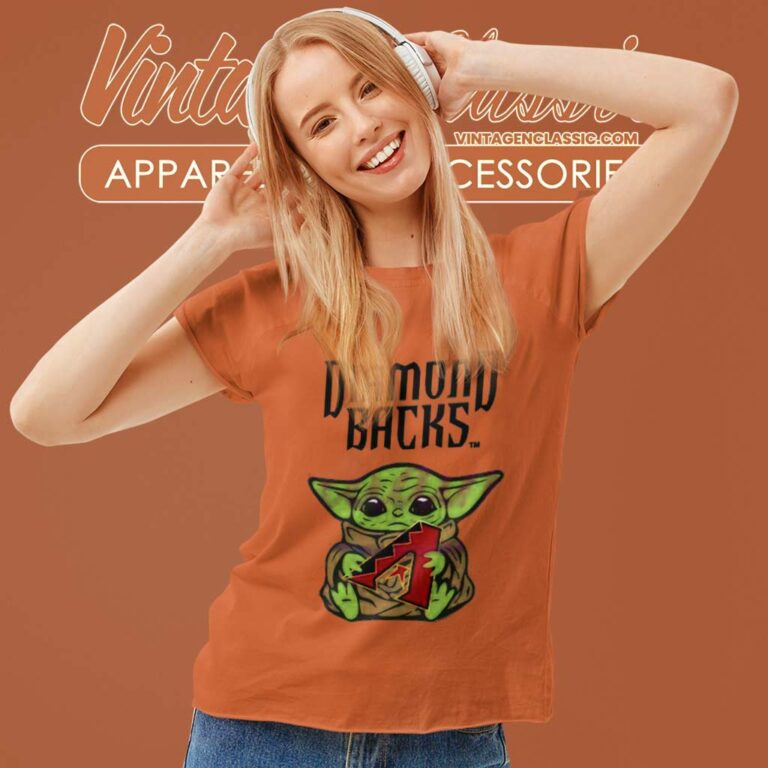 Baby Yoda Hug Logo Diamondbacks Sport Women TShirt Baby Yoda Hug Logo Diamondbacks Sport Women TShirt