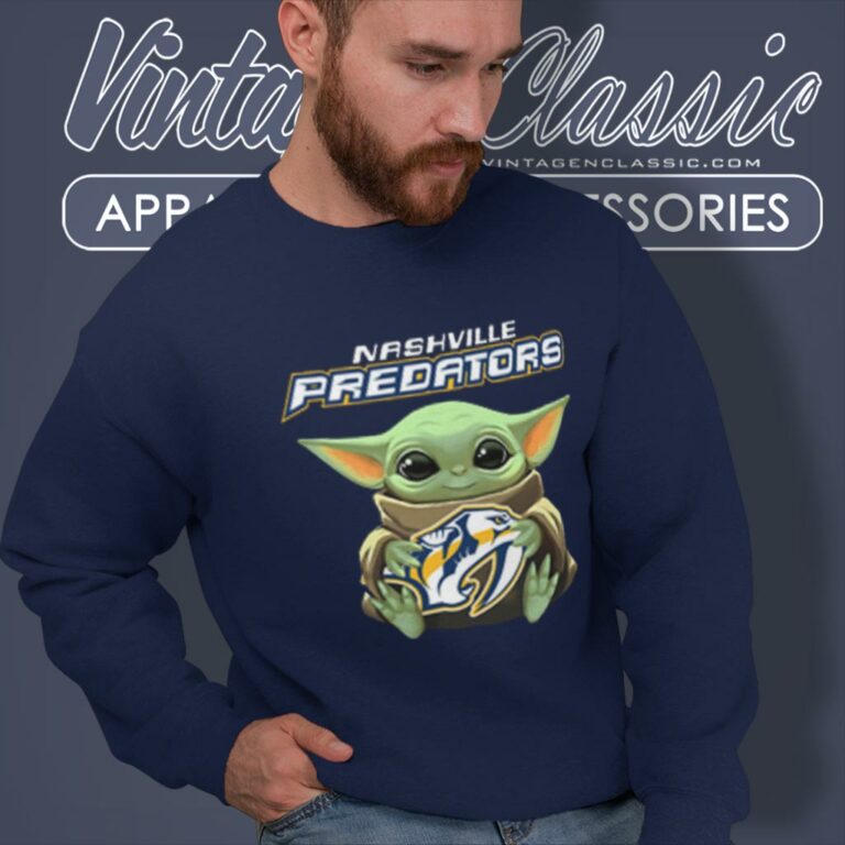 Baby Yoda Hug Nashville Predators Sweatshirt Baby Yoda Hug Nashville Predators Sweatshirt