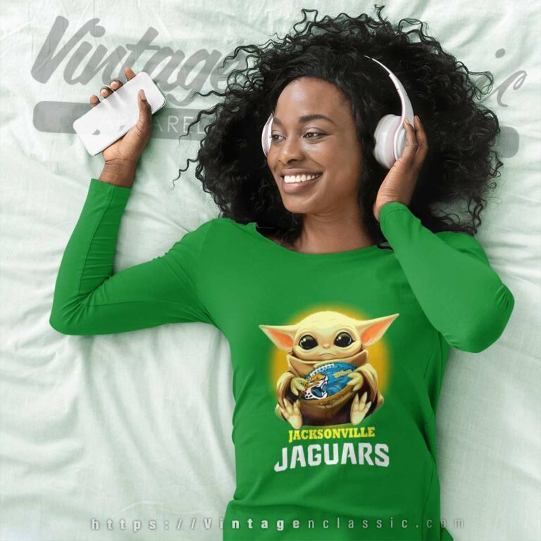 Baby Yoda Hug Rugby Jacksonville Jaguars Long Sleeve Tee Baby Yoda Hug Rugby Jacksonville Jaguars Long Sleeve Tee