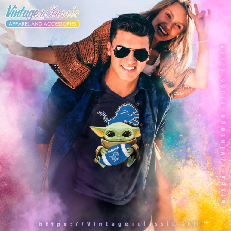 Baby Yoda Hugs Detroit Lions V Neck TShirt Baby Yoda Hugs Detroit Lions V Neck TShirt