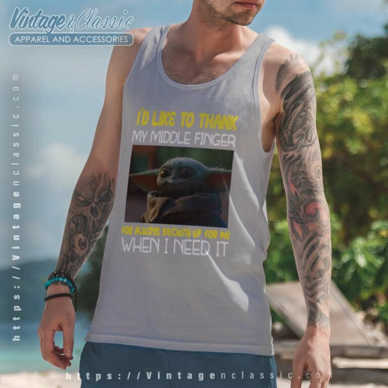 Baby Yoda Id Like To Thank My Middle Finger Tank Top Racerback Baby Yoda Id Like To Thank My Middle Finger Tank Top Racerback