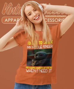 Baby Yoda Id Like To Thank My Middle Finger Women TShirt