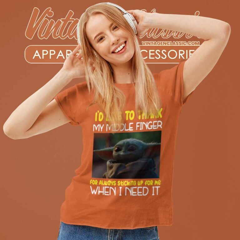 Baby Yoda Id Like To Thank My Middle Finger Women TShirt Baby Yoda Id Like To Thank My Middle Finger Women TShirt